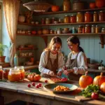 Российская кухня с домашней консервацией и заготовками на зиму, проявление экономии家庭预算的插图