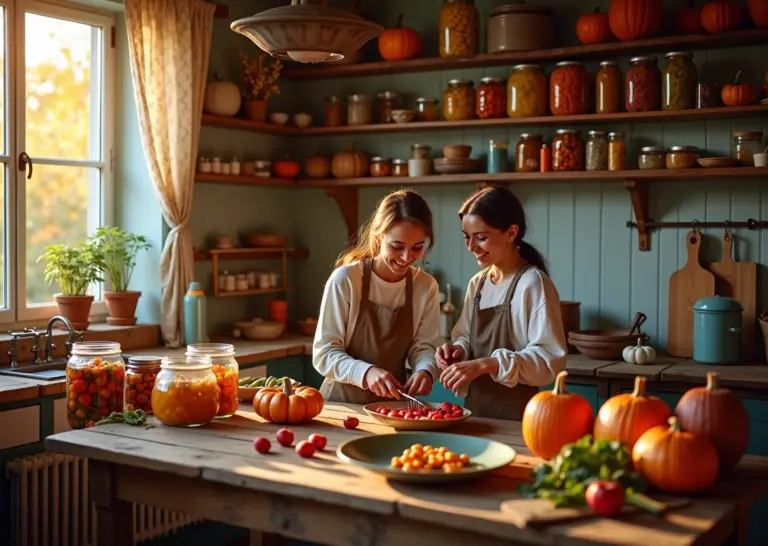 Российская кухня с домашней консервацией и заготовками на зиму, проявление экономии家庭预算的插图
